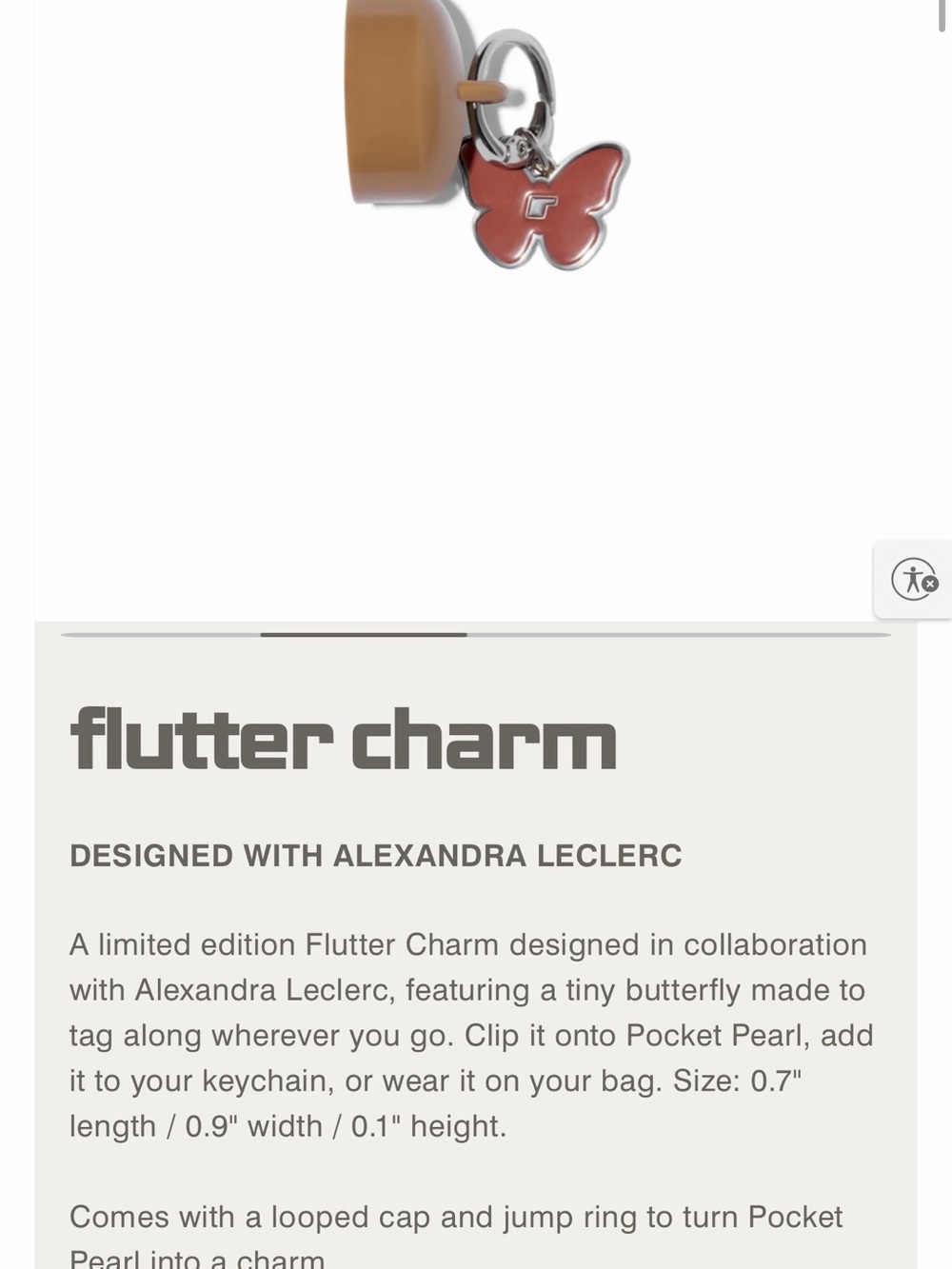 RHODE Coral Butterfly Keychain Charm